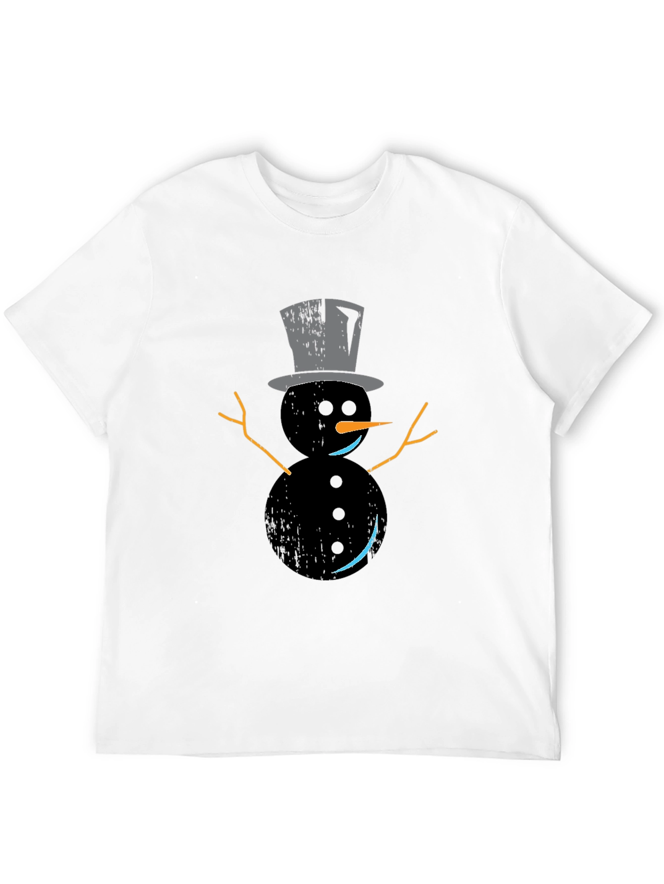 Snowman Graphic Tee - Black Holiday Shirt