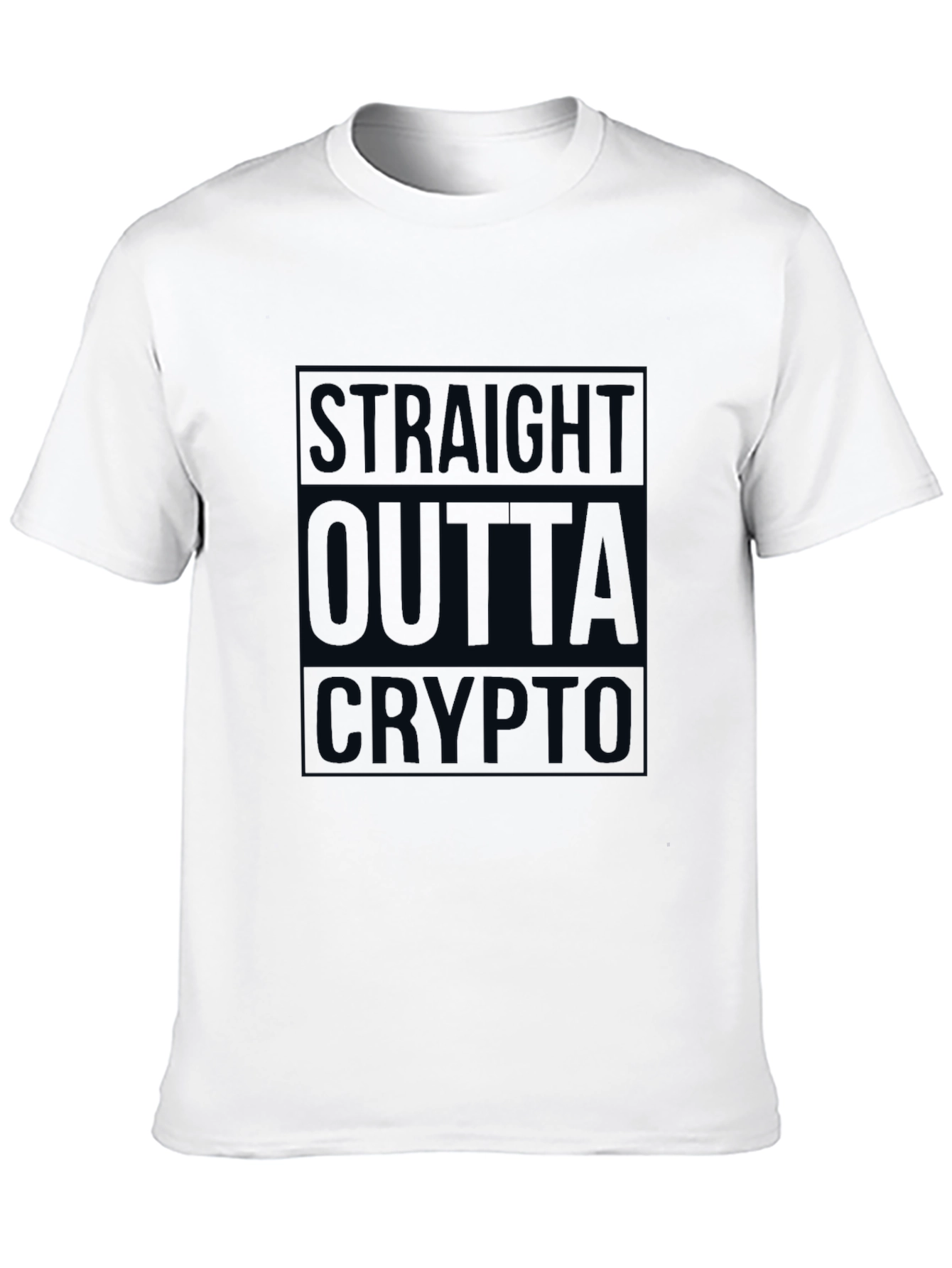 Straight Outta Crypto Mens Black T-Shirt