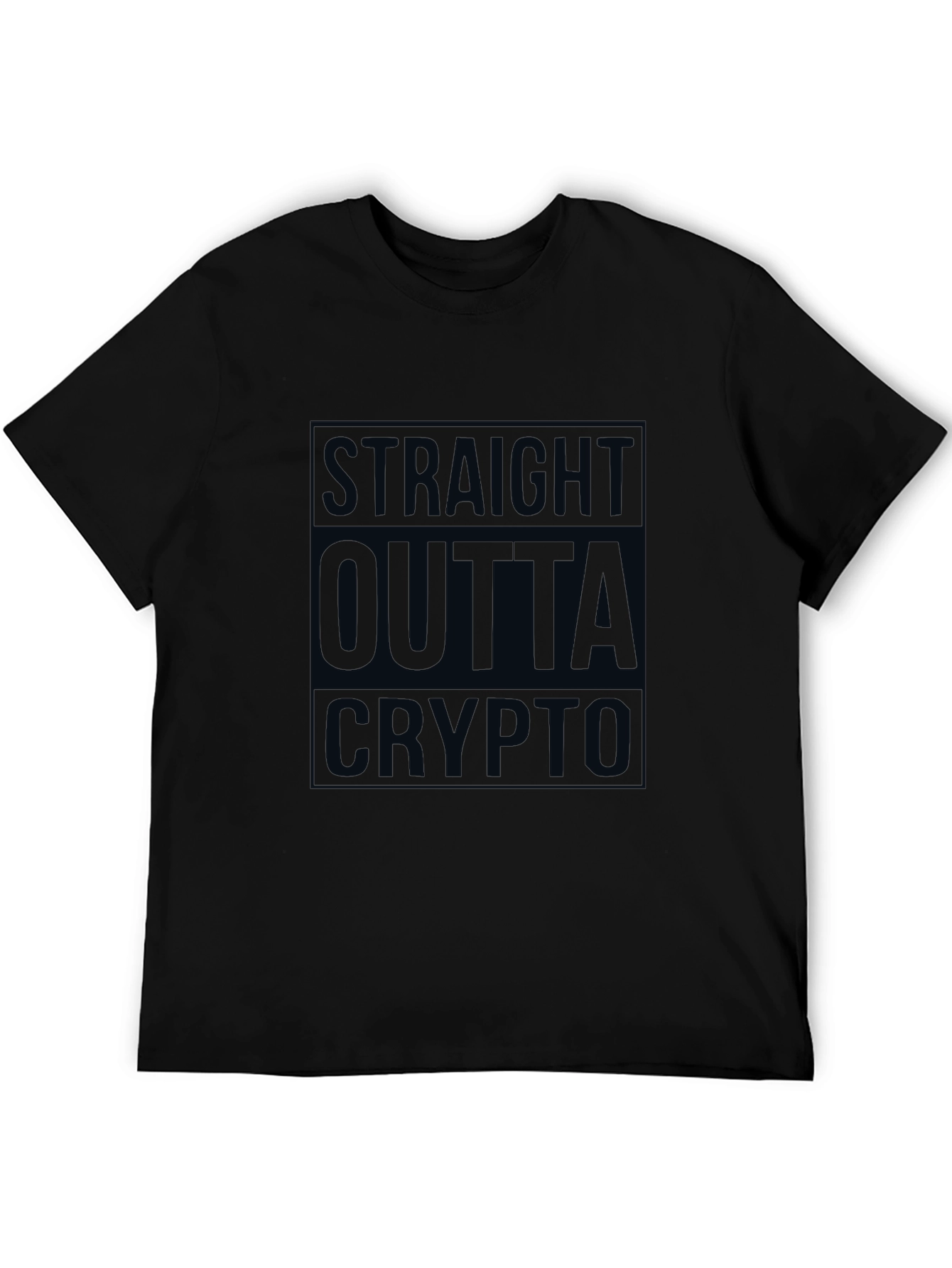 Straight Outta Crypto Mens Black T-Shirt