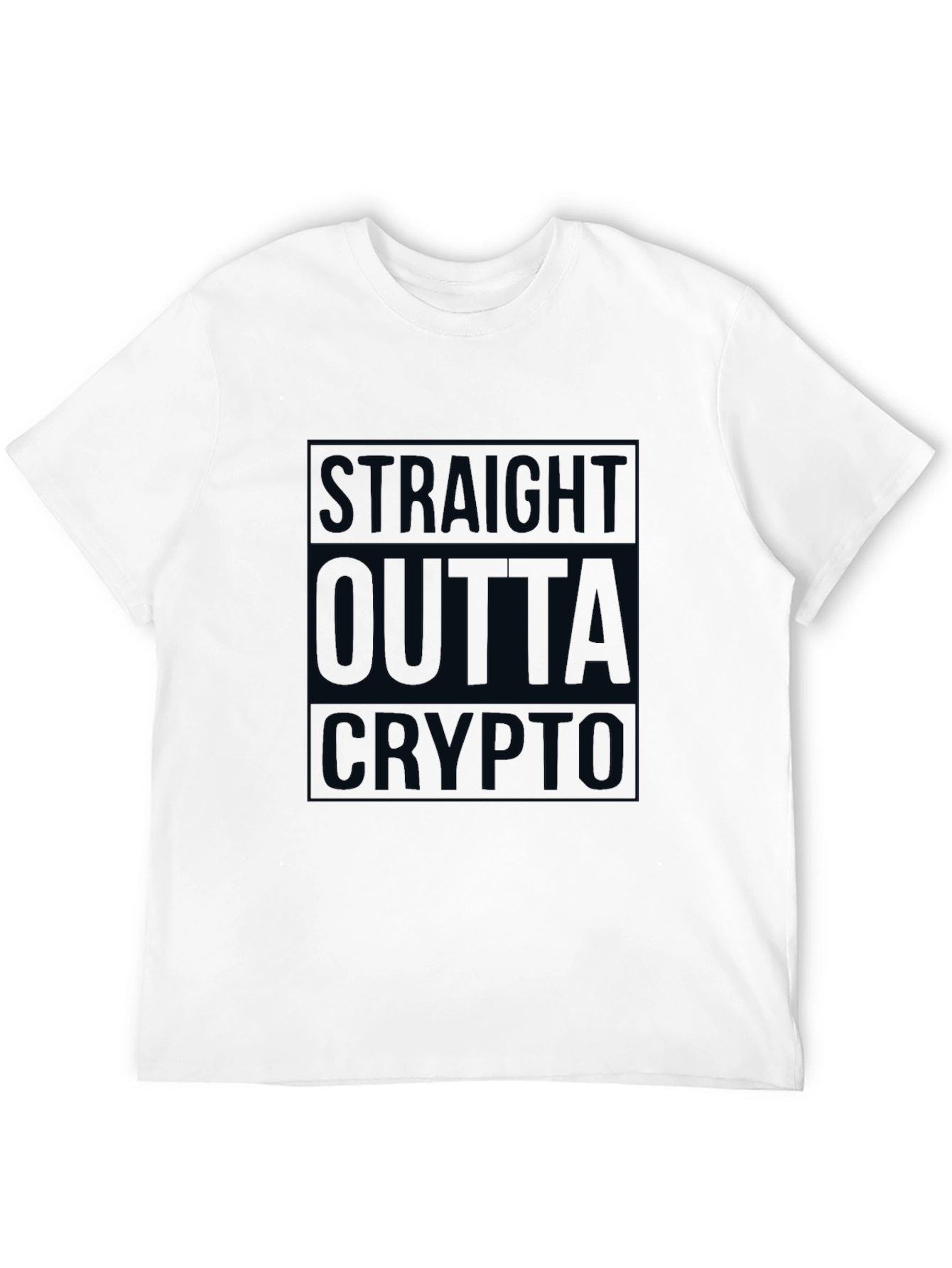 Straight Outta Crypto Mens Black T-Shirt