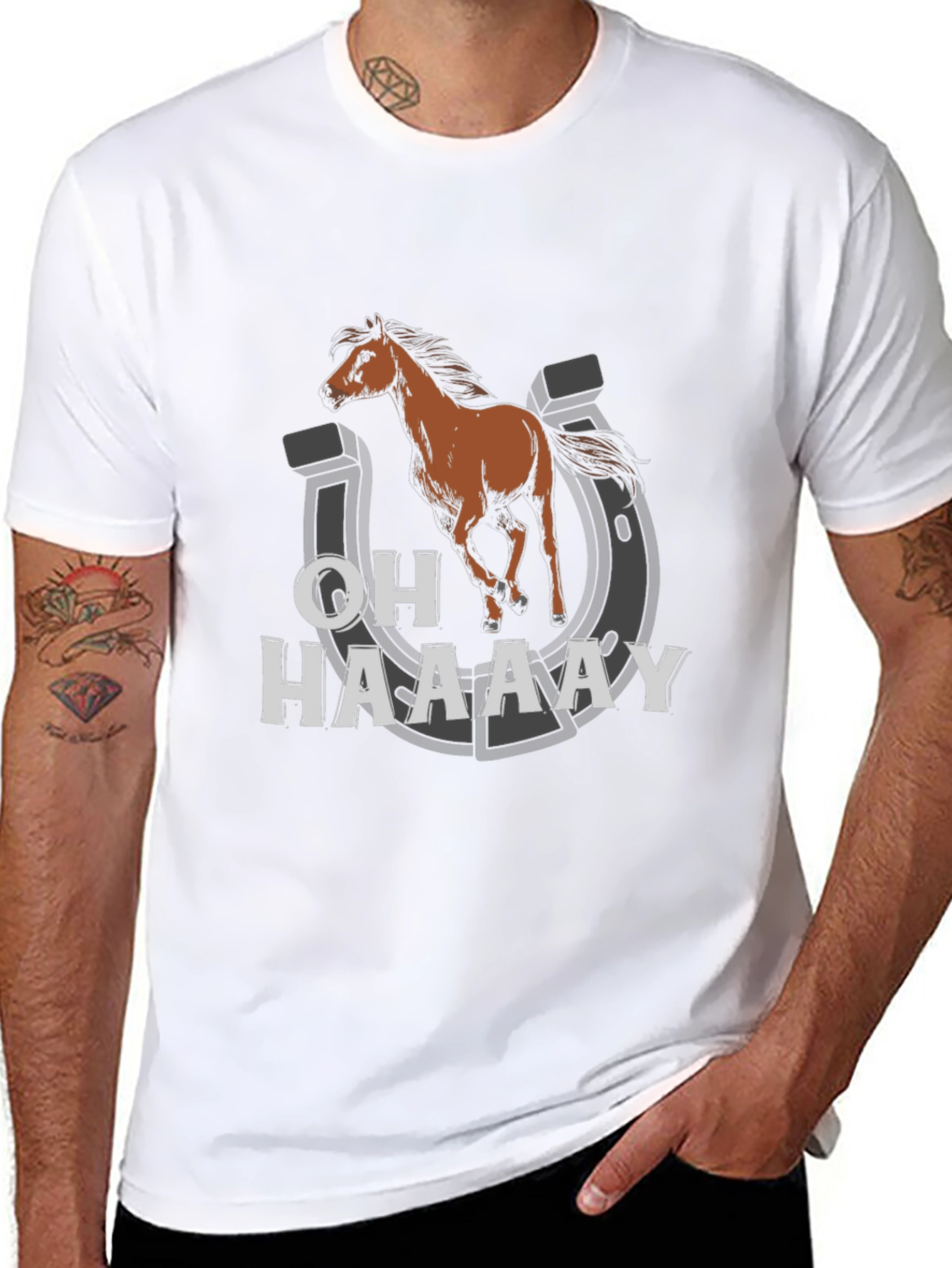 Funny Horse Graphic Tee - Oh Haaaay T-Shirt