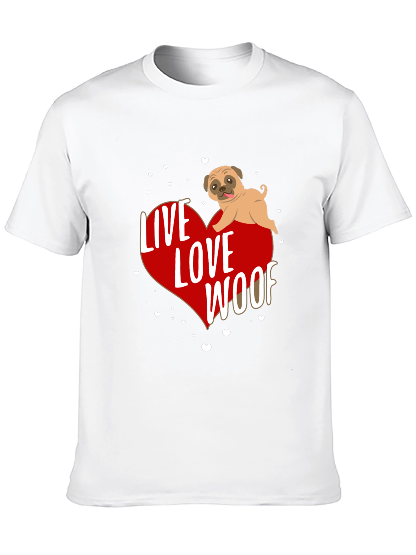 Live Love Woof Pug Graphic Tee