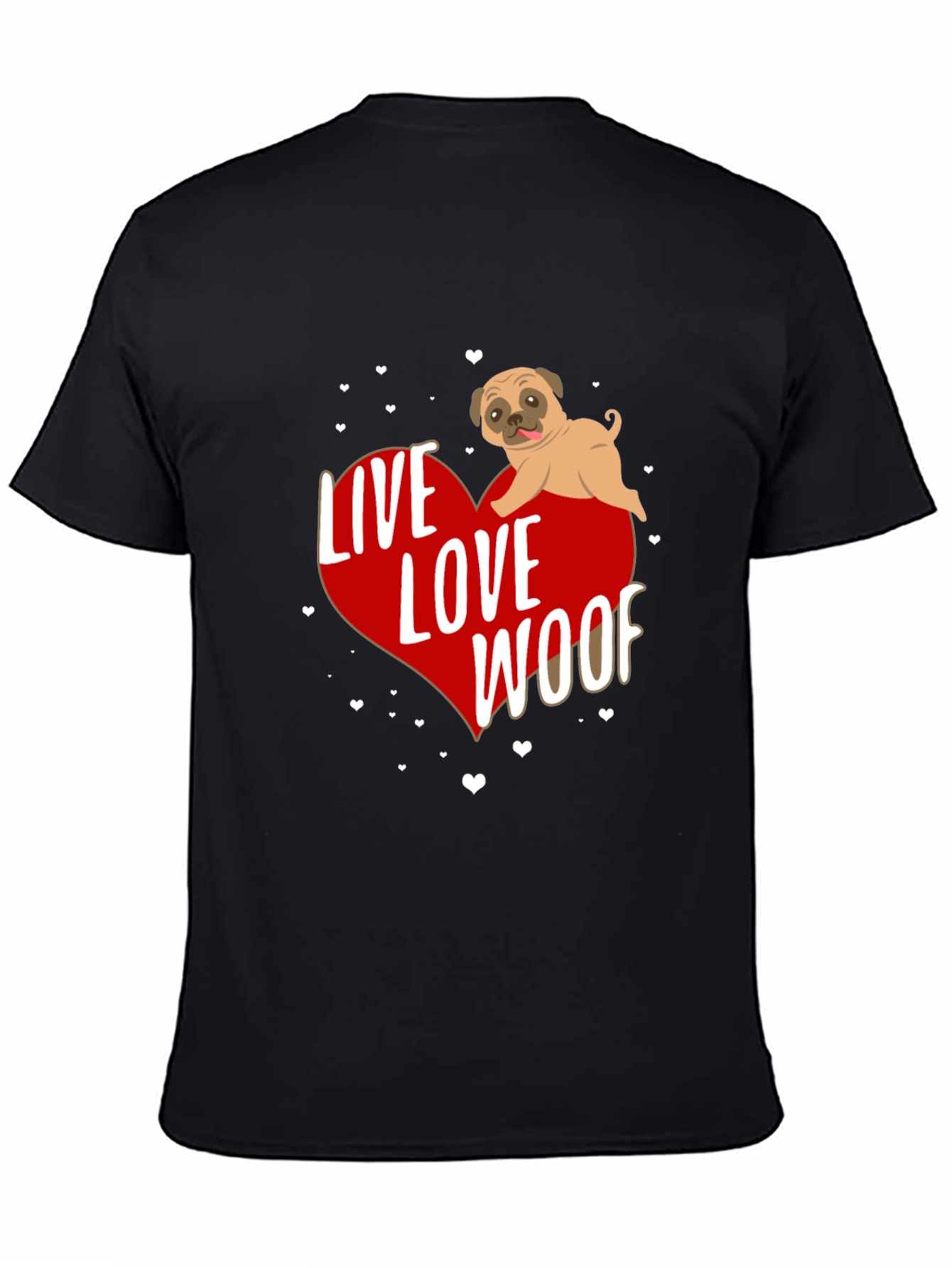 Live Love Woof Pug Graphic Tee