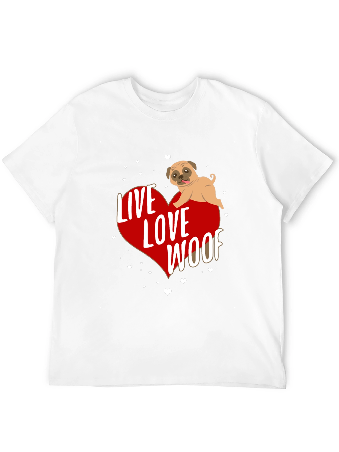 Live Love Woof Pug Graphic Tee
