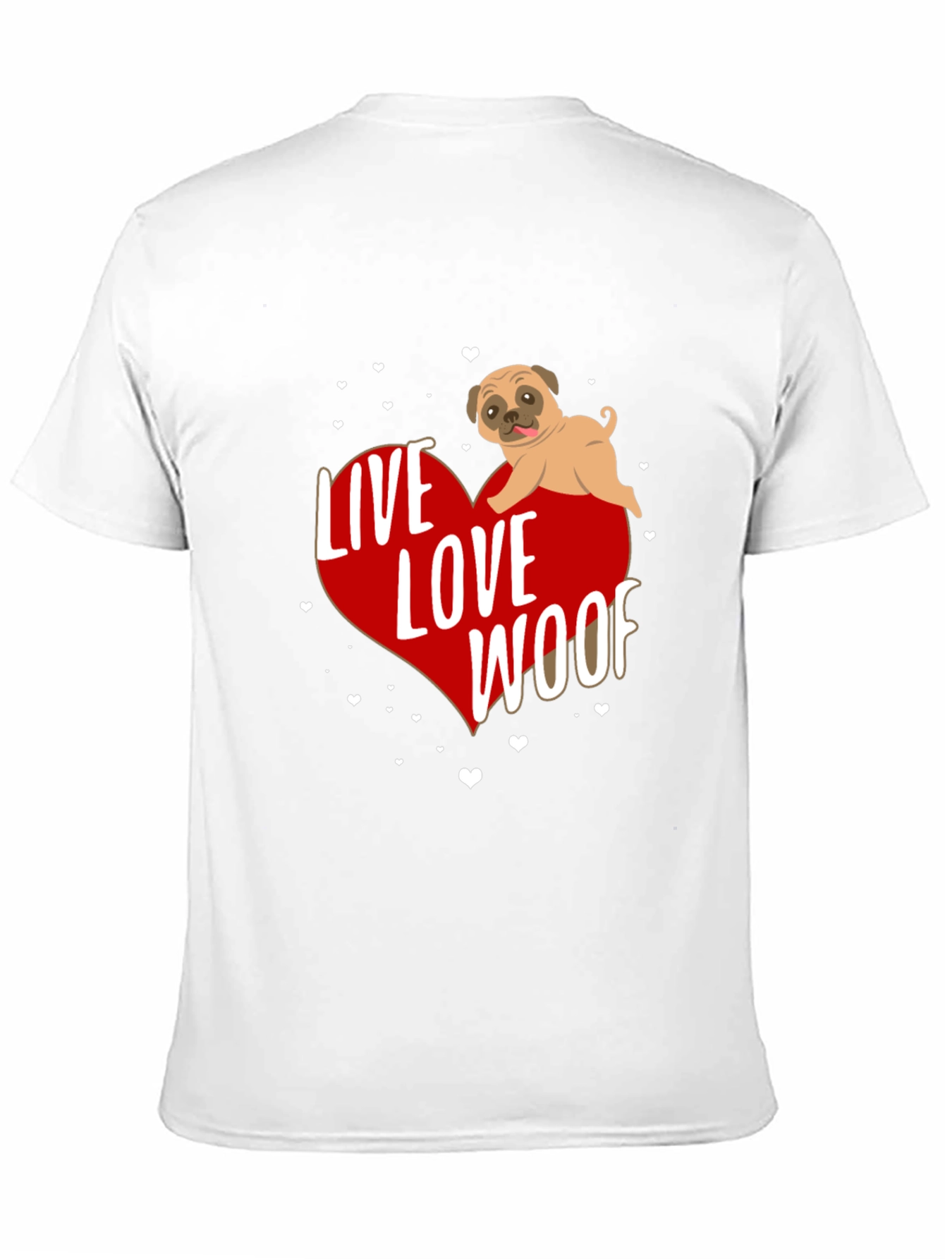 Live Love Woof Pug Graphic Tee