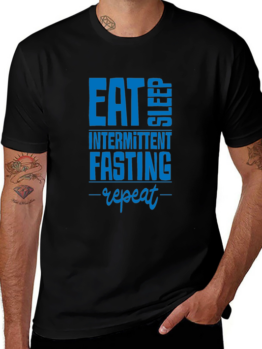 Eat Sleep Intermittent Fasting Repeat Black T-Shirt