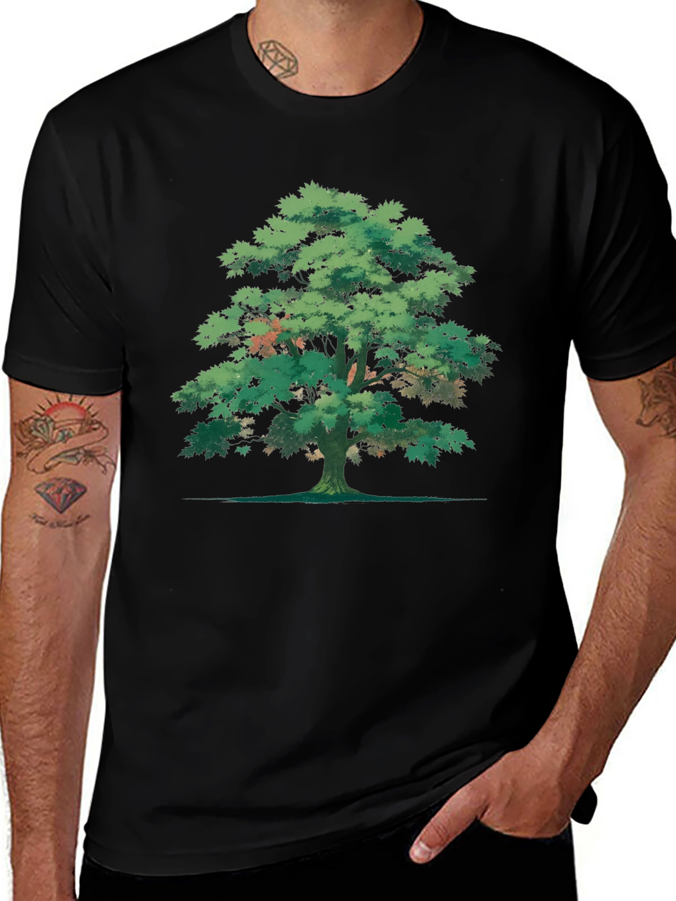 Tree Graphic Tee - Nature Inspired Black T-Shirt