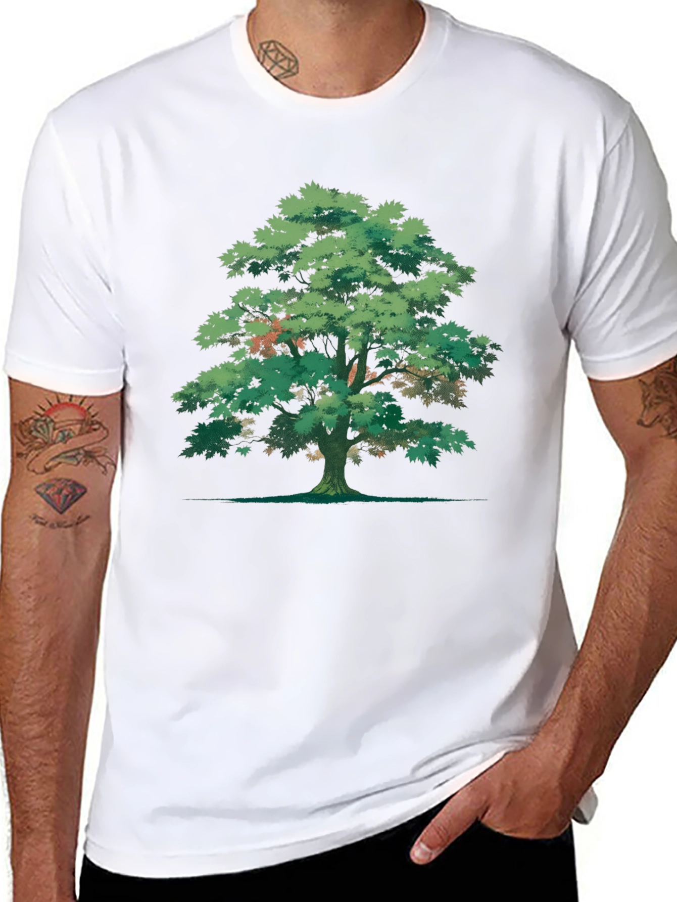 Tree Graphic Tee - Nature Inspired Black T-Shirt