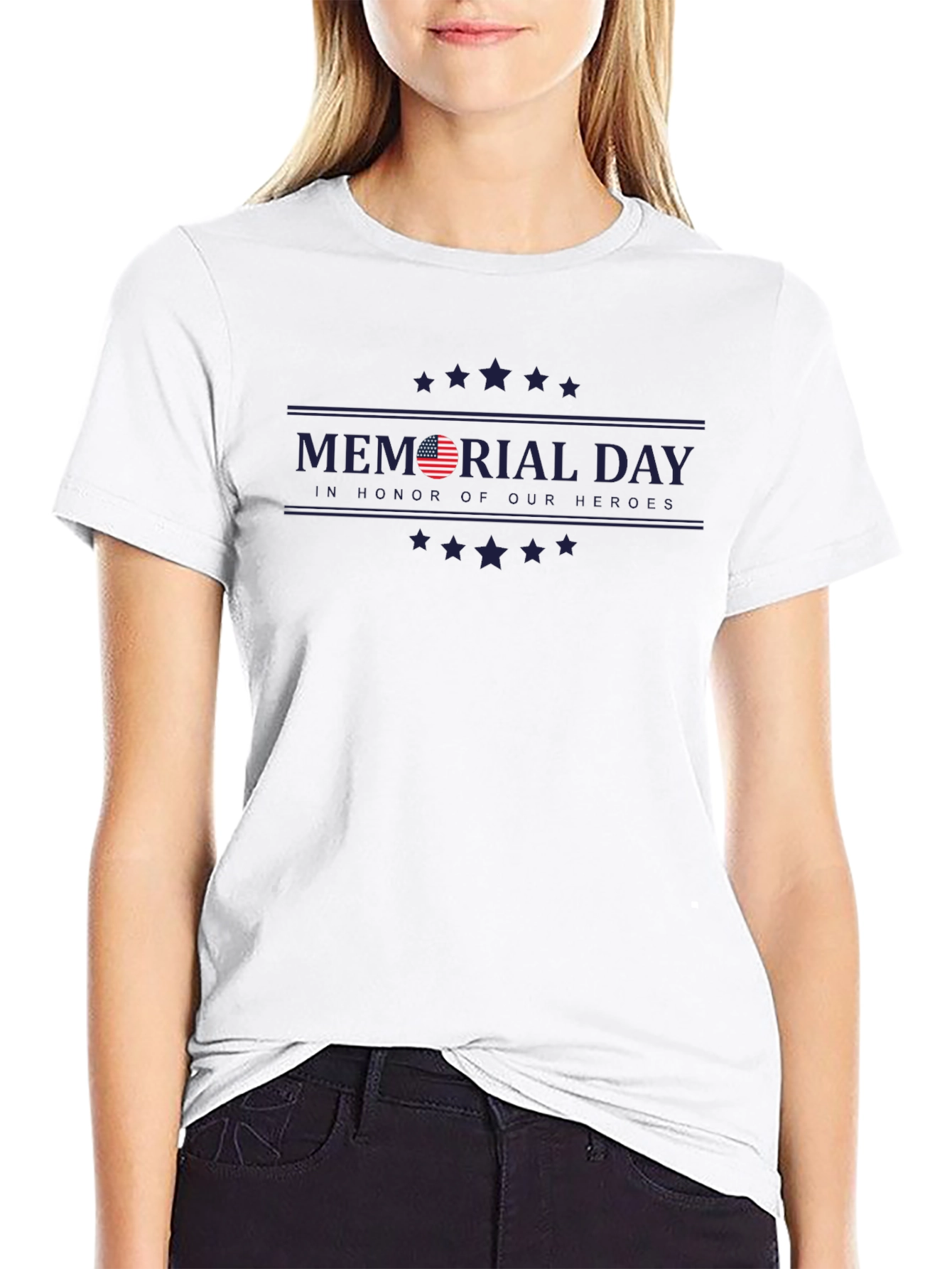 Memorial Day Graphic Print Black T-Shirt