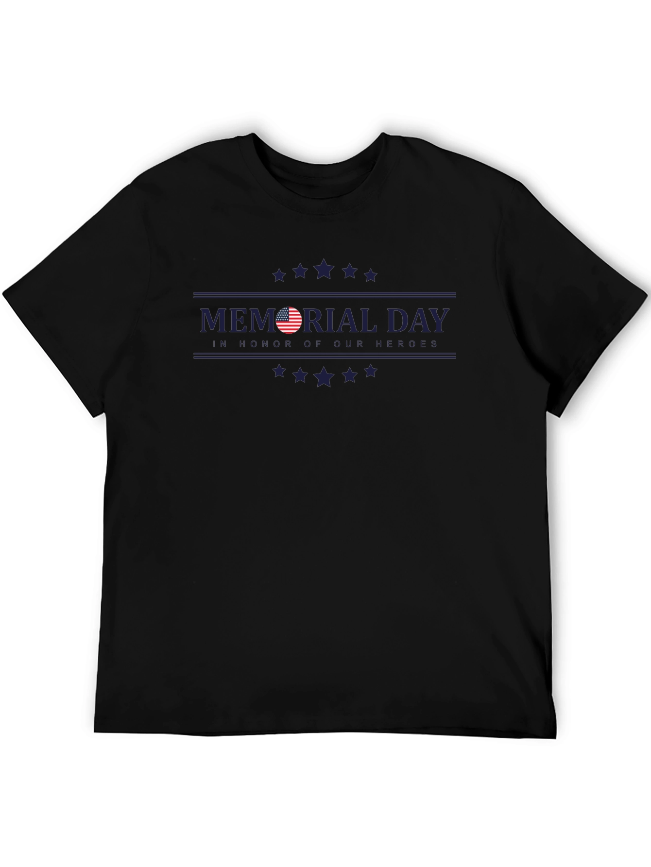 Memorial Day Graphic Print Black T-Shirt