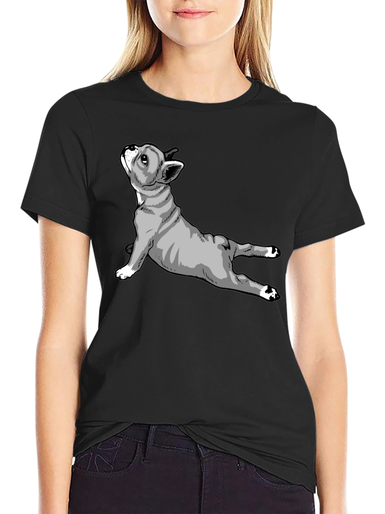 Yoga Dog Graphic T-Shirt - Black