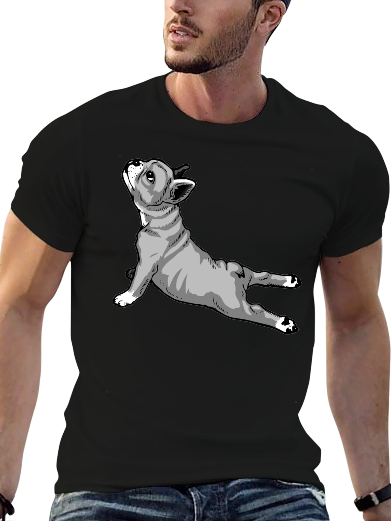 Yoga Dog Graphic T-Shirt - Black