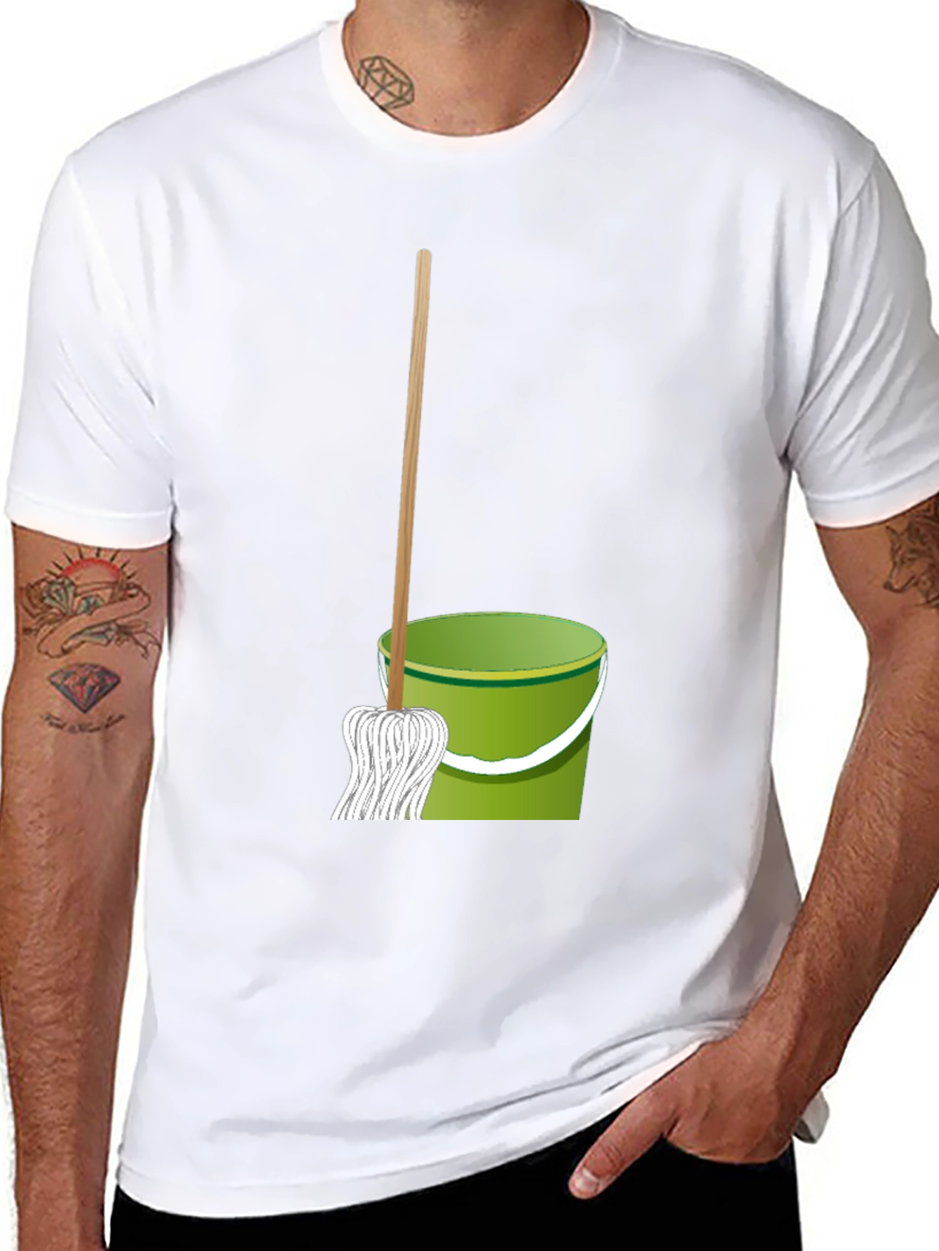 Mop & Bucket Graphic Tee - Cleaning Crew Pride