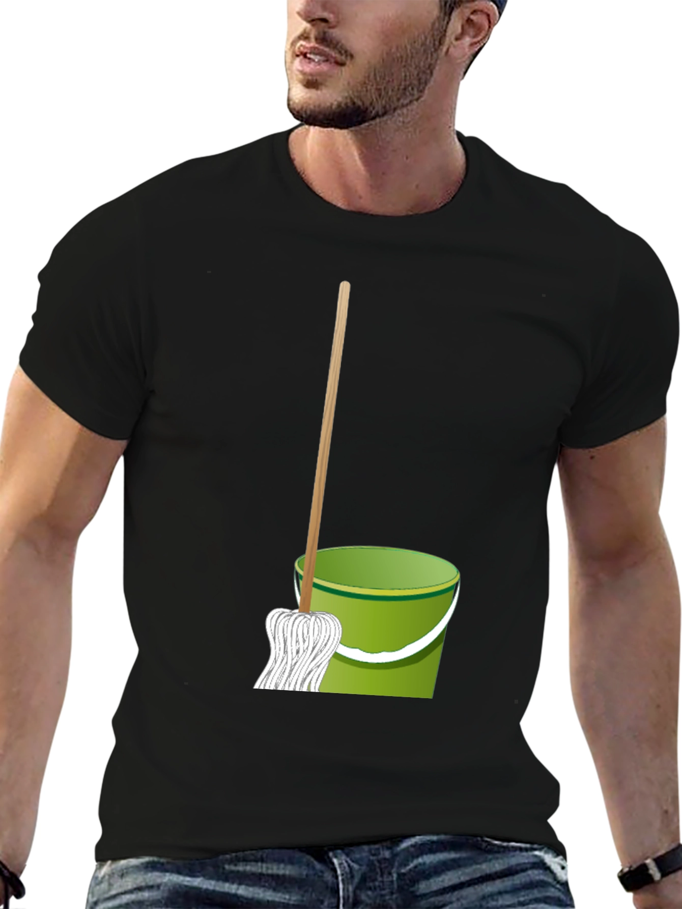 Mop & Bucket Graphic Tee - Cleaning Crew Pride