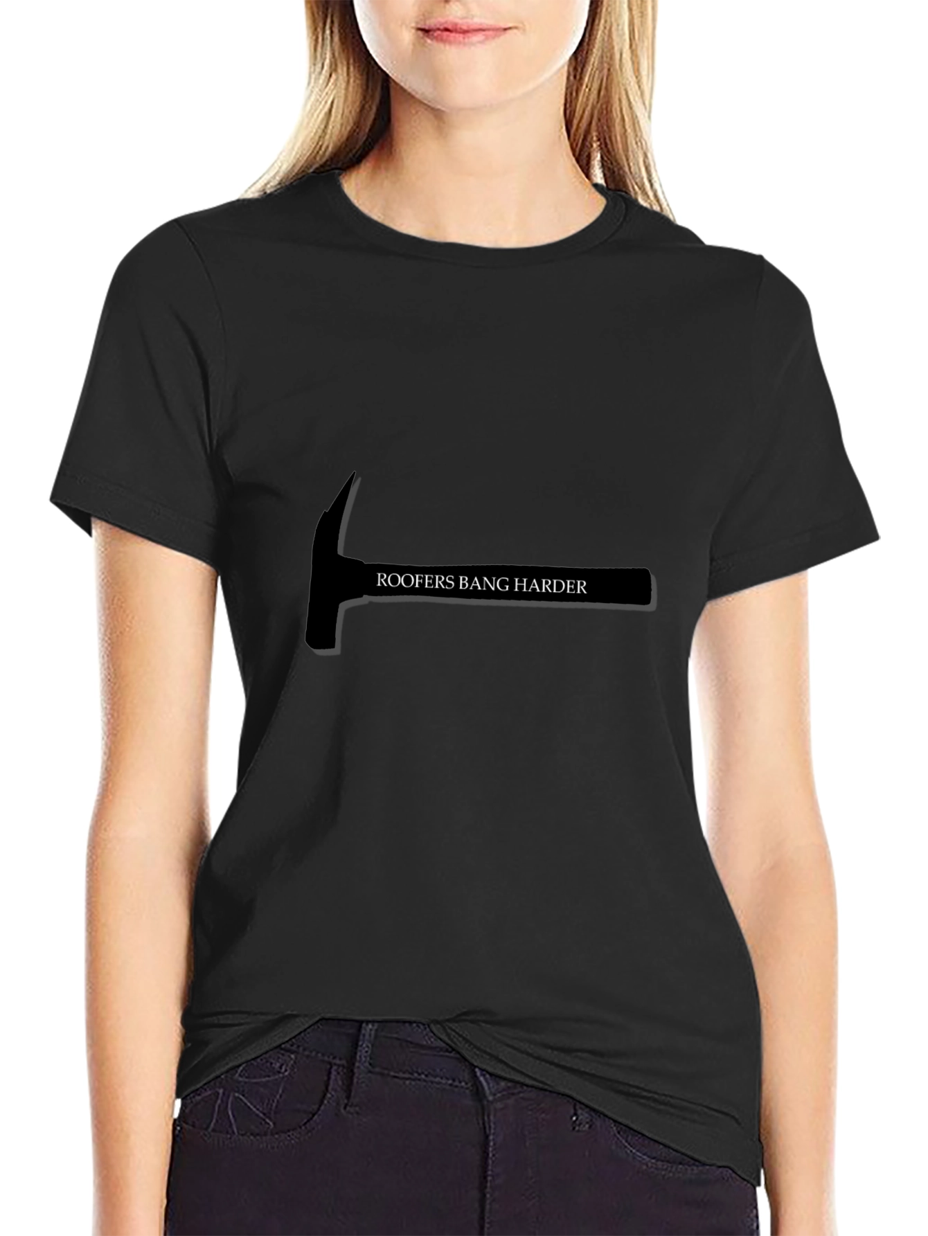 Roofers Bang Harder Graphic Tee - Black Cotton T-Shirt