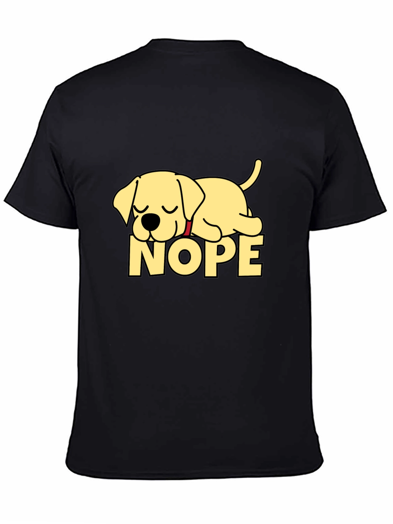 Nope Lazy Dog Black T-Shirt