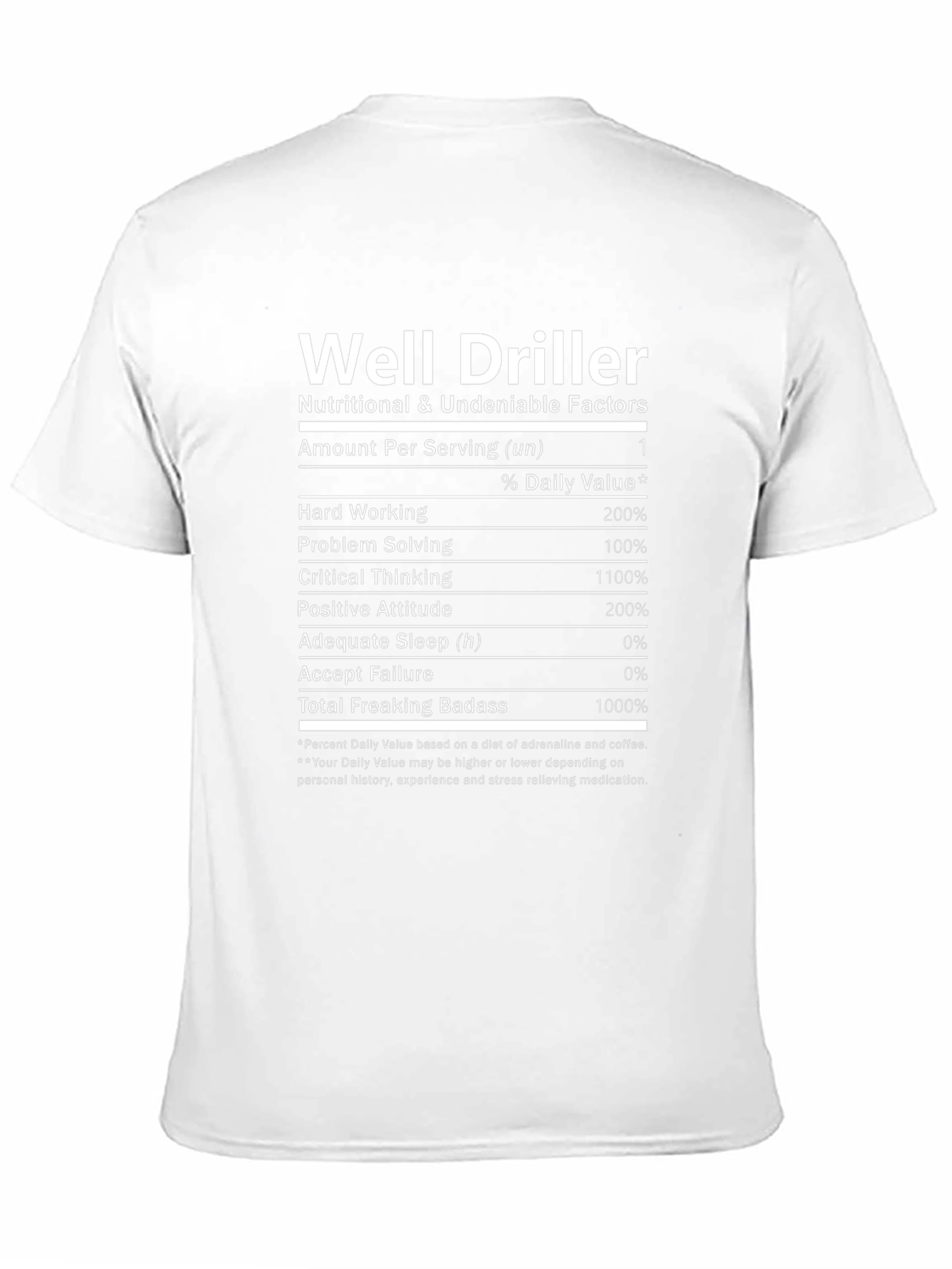 Well Driller Nutrition Facts T-Shirt