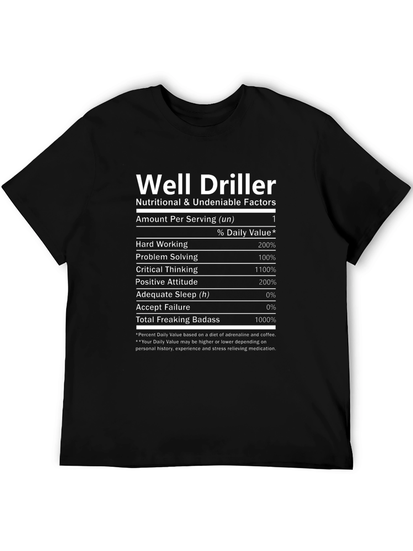 Well Driller Nutrition Facts T-Shirt