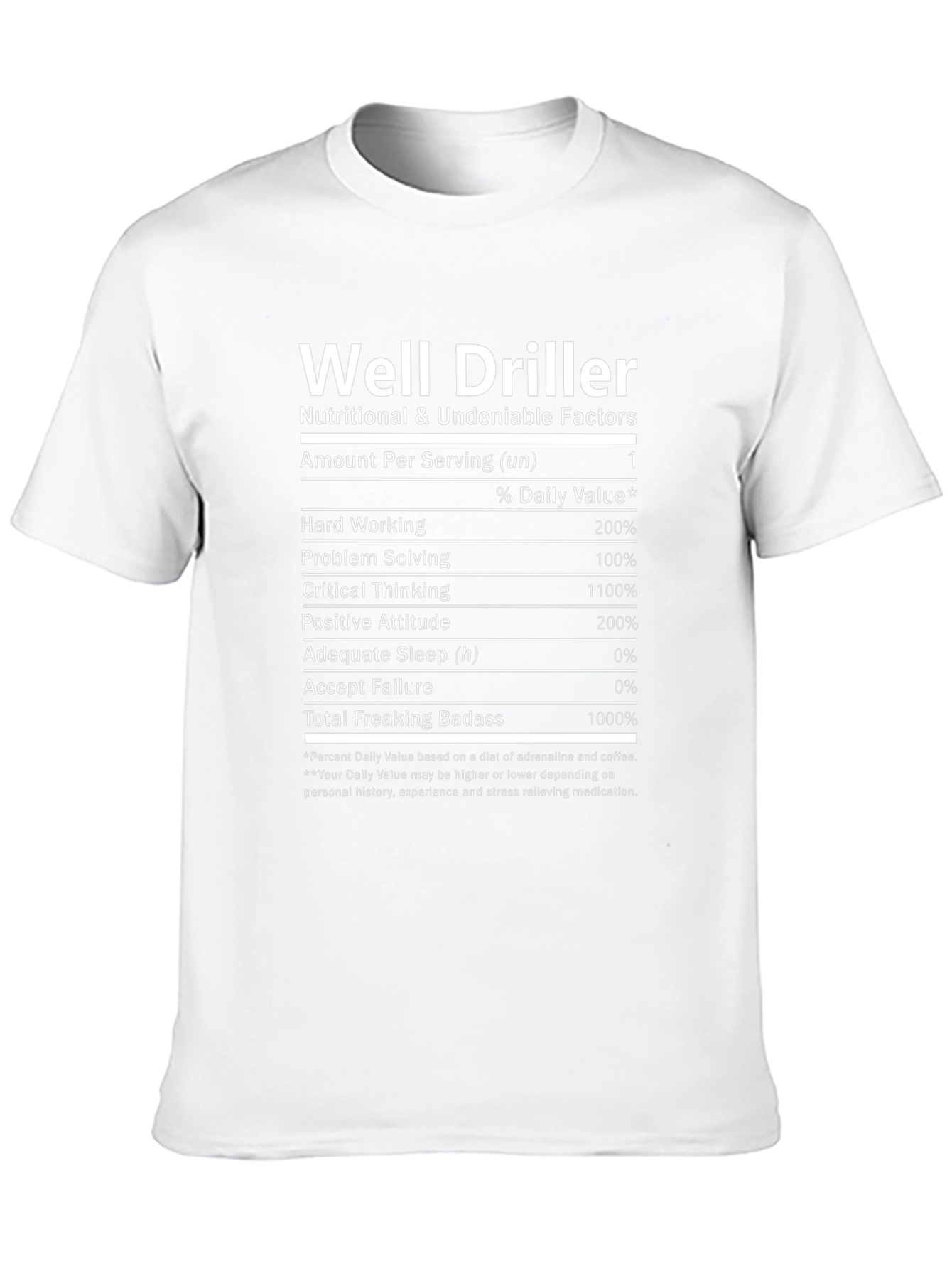 Well Driller Nutrition Facts T-Shirt