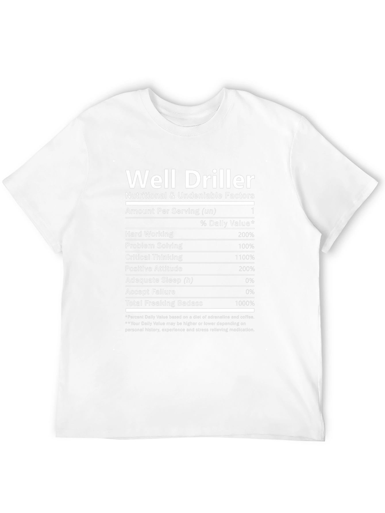 Well Driller Nutrition Facts T-Shirt