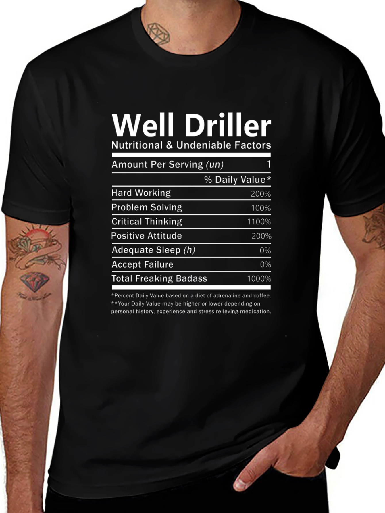 Well Driller Nutrition Facts T-Shirt