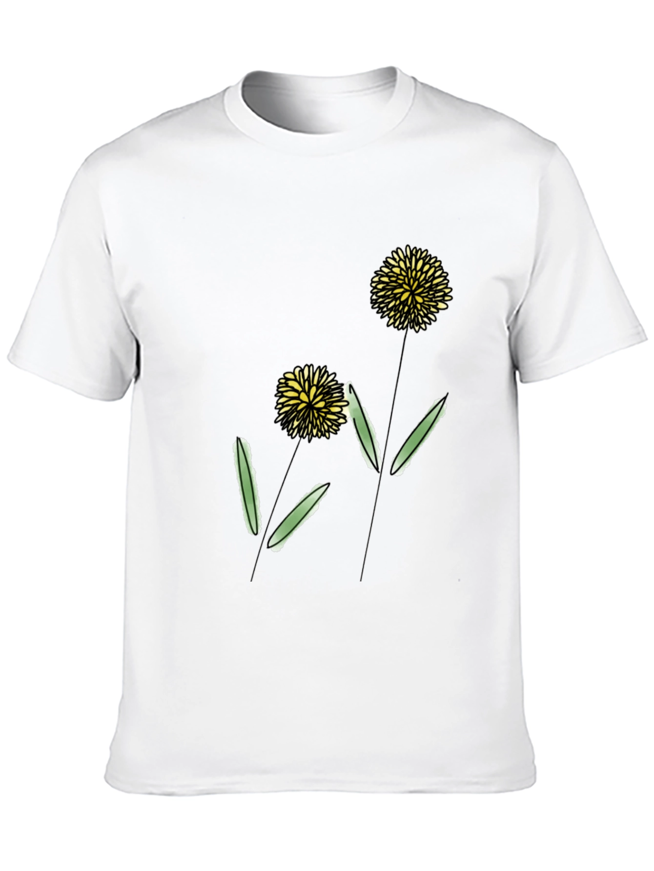 Dandelion Graphic Print T-Shirt - Casual Style