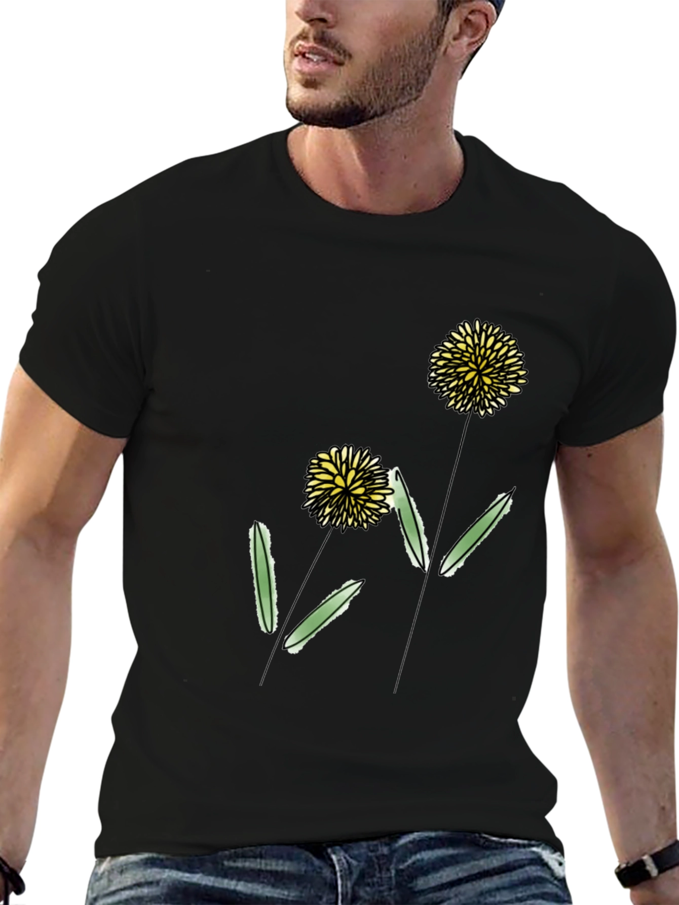 Dandelion Graphic Print T-Shirt - Casual Style