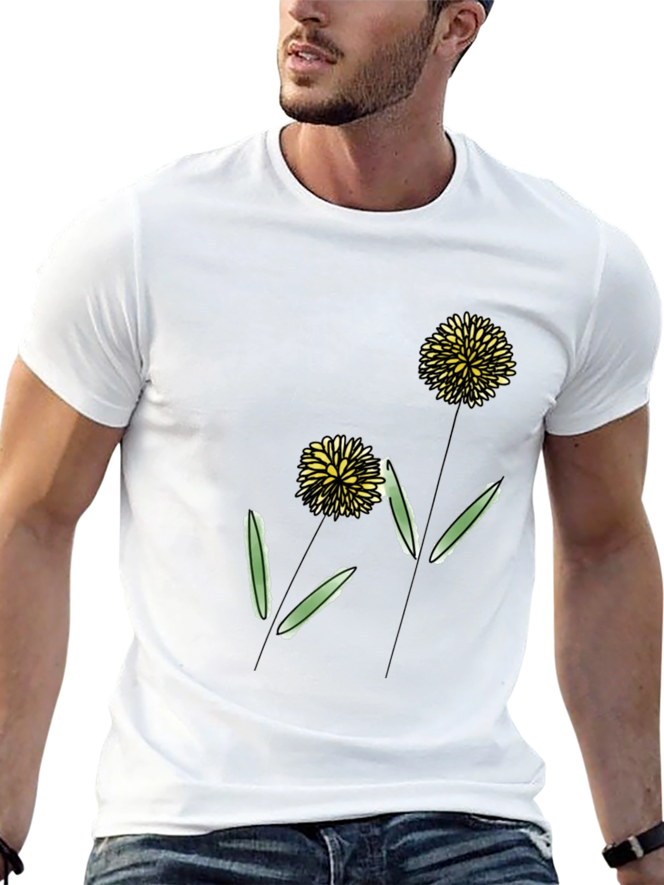 Dandelion Graphic Print T-Shirt - Casual Style