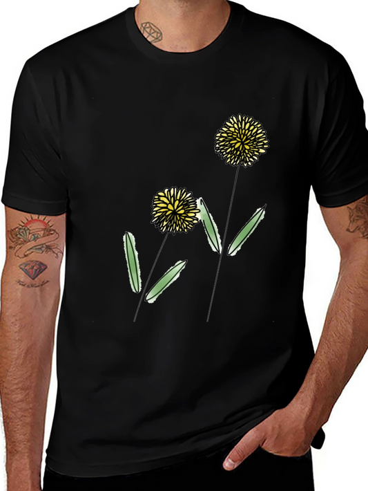Dandelion Graphic Print T-Shirt - Casual Style