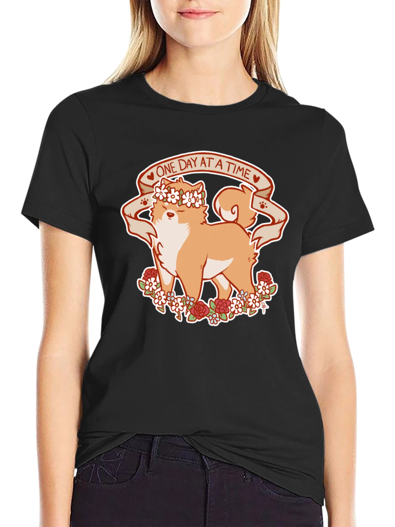 Shiba Inu One Day At A Time T-Shirt