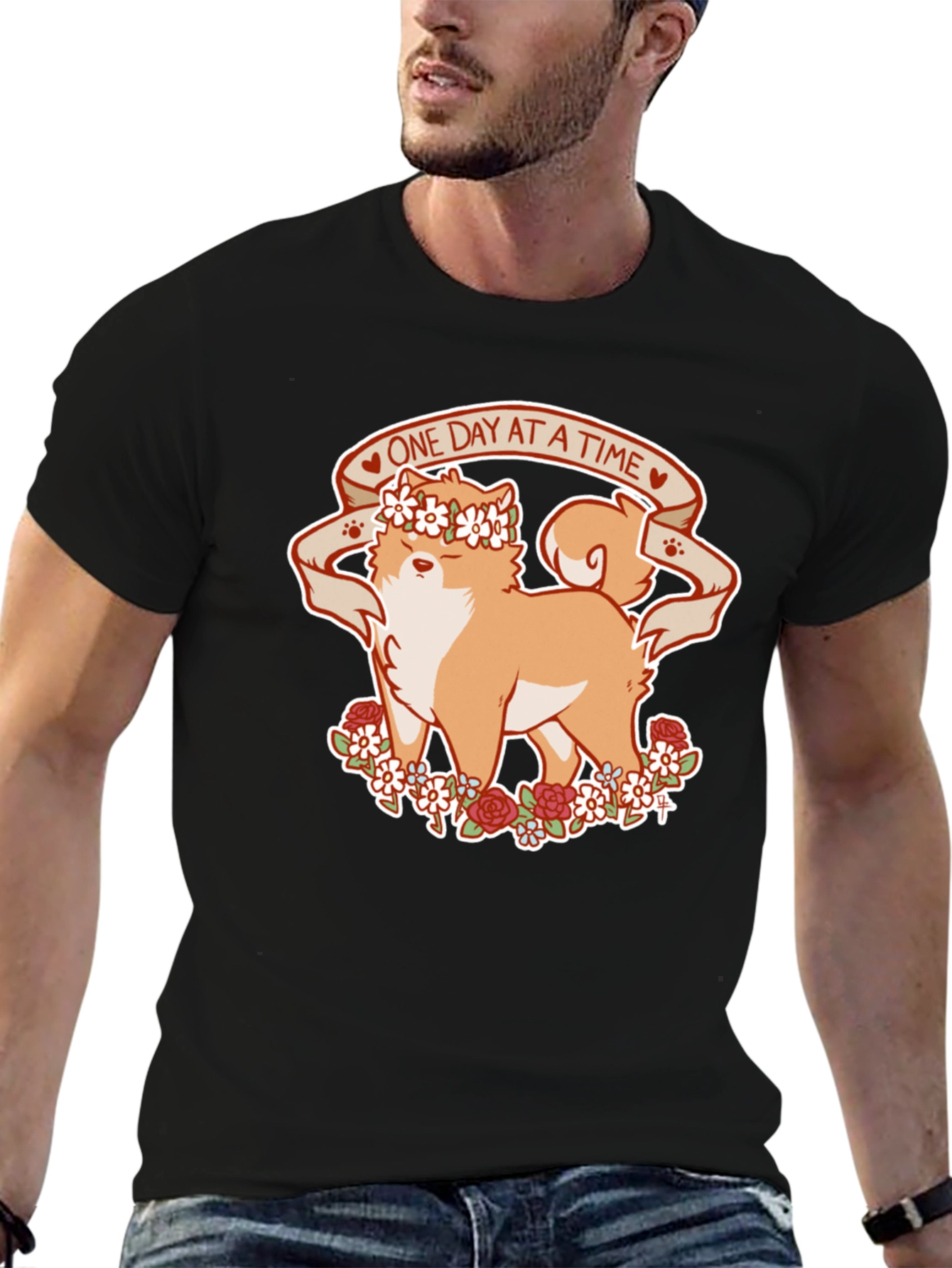 Shiba Inu One Day At A Time T-Shirt