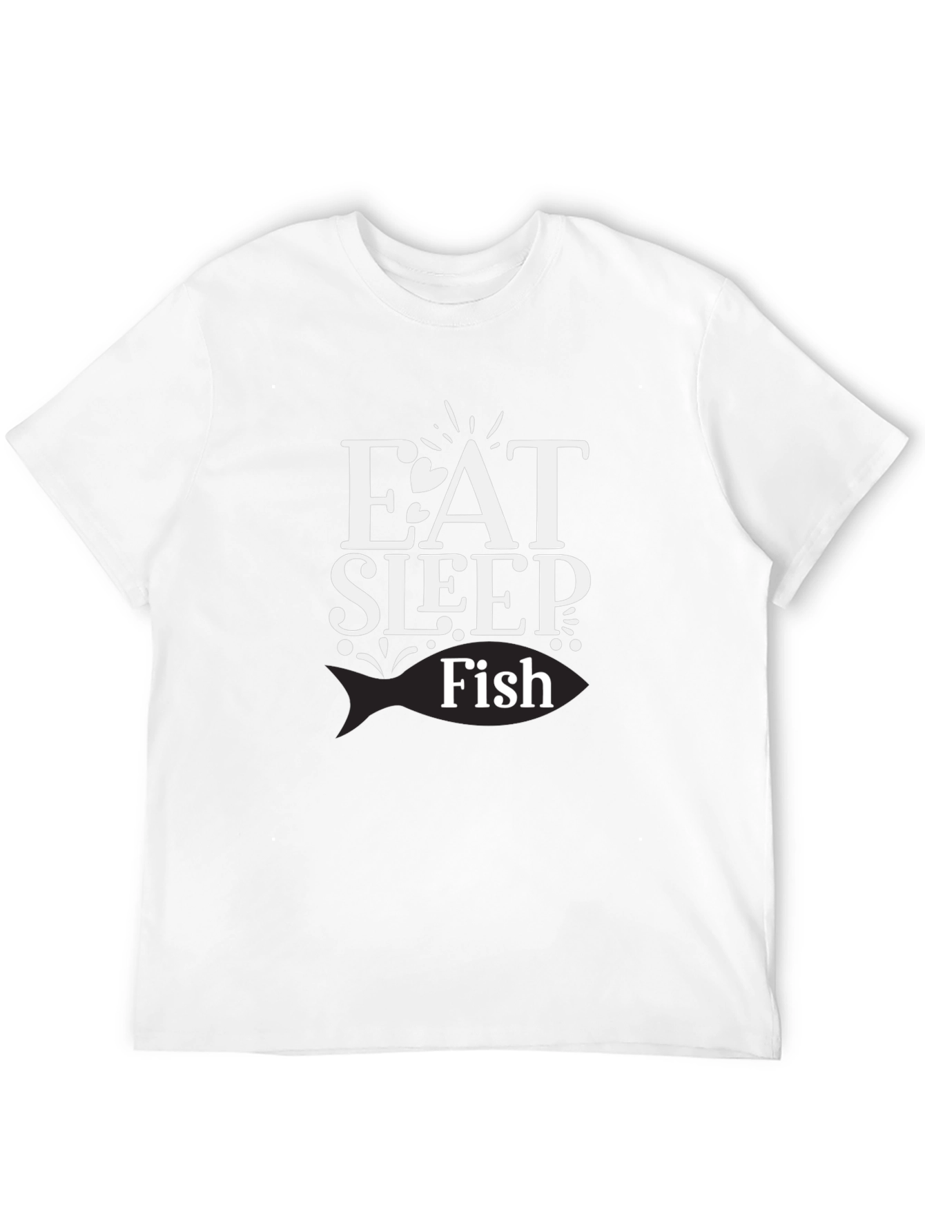 Eat Sleep Fish Black Graphic T-Shirt
