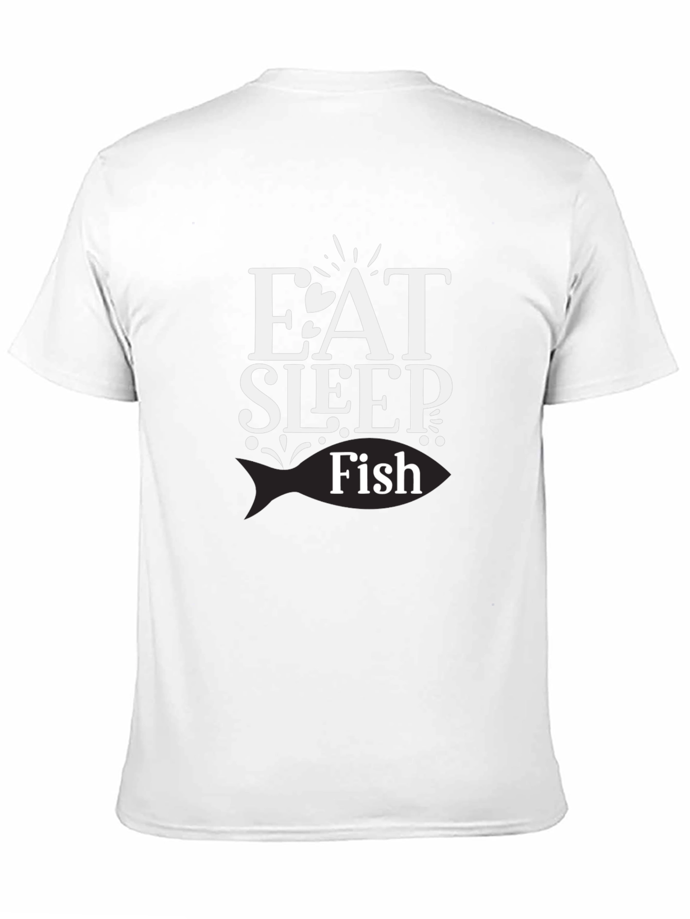 Eat Sleep Fish Black Graphic T-Shirt