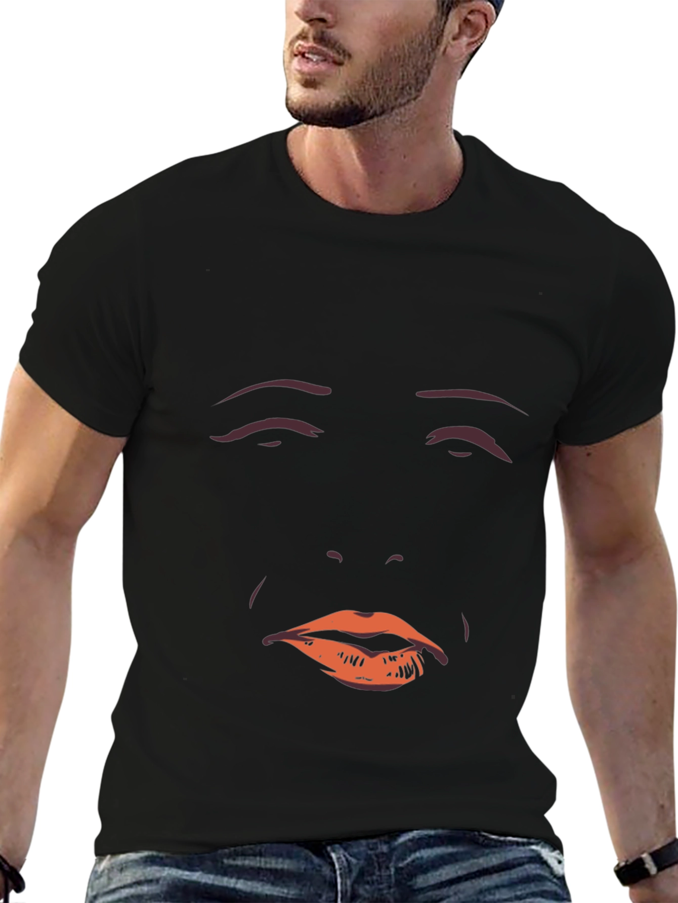 Mysterious Face Graphic Tee - Unisex Soft Cotton T-Shirt