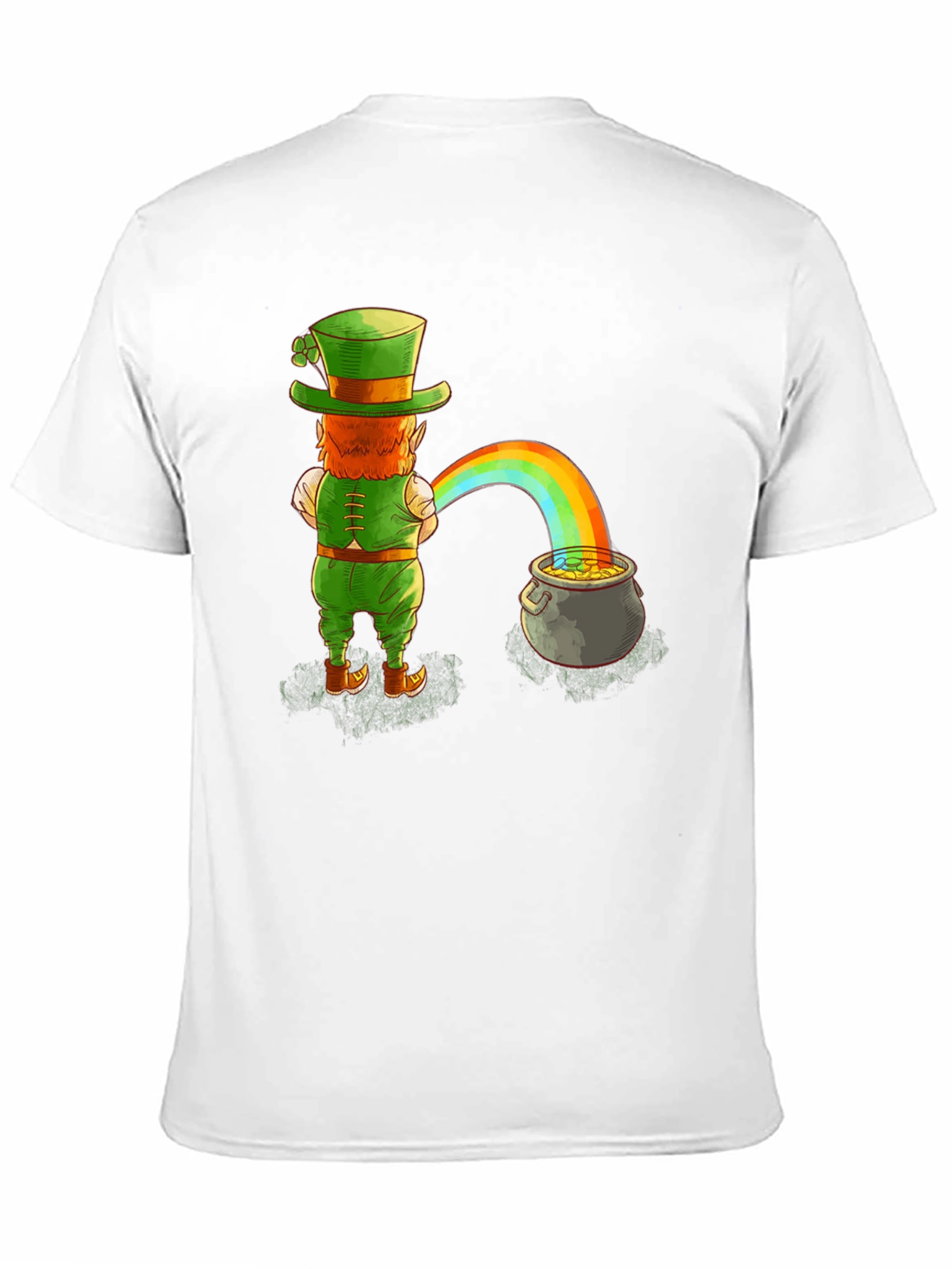Leprechaun Rainbow Pot of Gold Graphic Tee