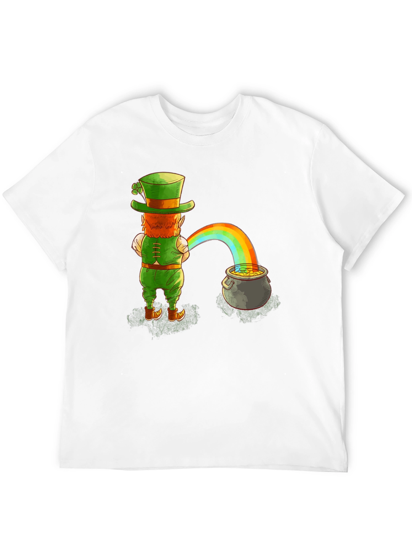 Leprechaun Rainbow Pot of Gold Graphic Tee