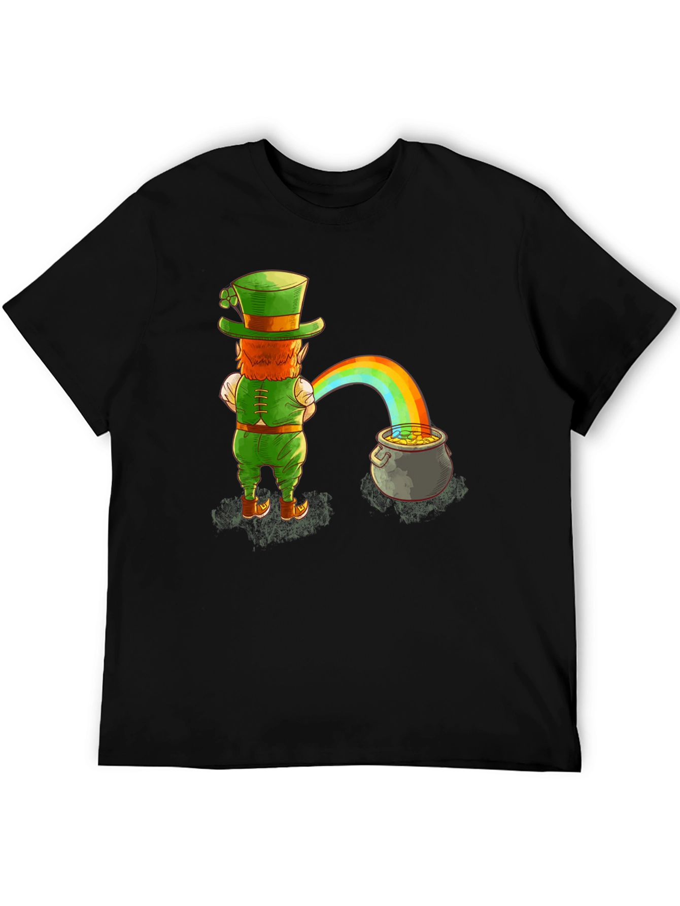 Leprechaun Rainbow Pot of Gold Graphic Tee