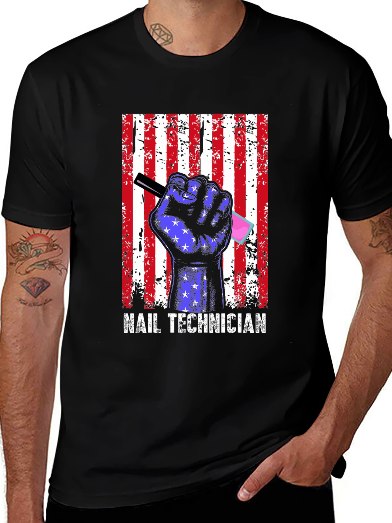 Patriotic Nail Technician T-Shirt