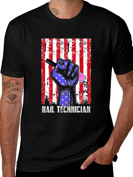Patriotic Nail Technician T-Shirt