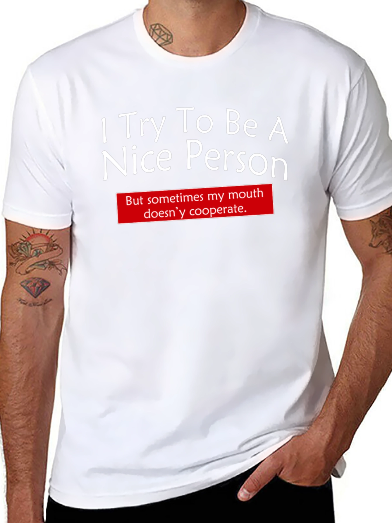 Funny I Try To Be Nice Graphic T-Shirt