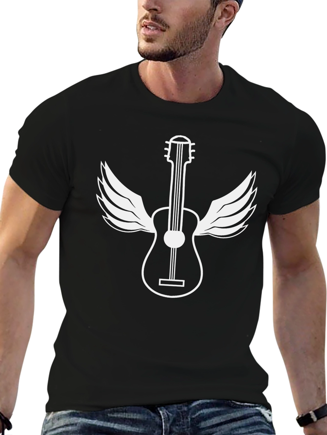 Guitar Wings Black Graphic Tee
