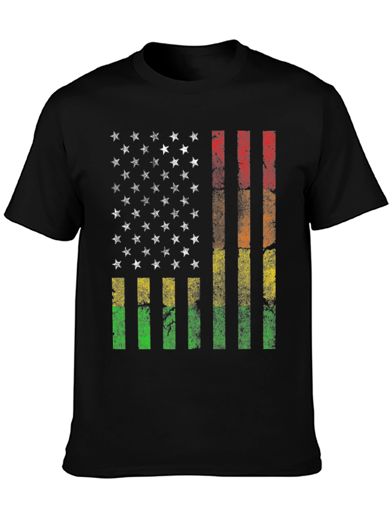 Distressed Pan-African American Flag T-Shirt