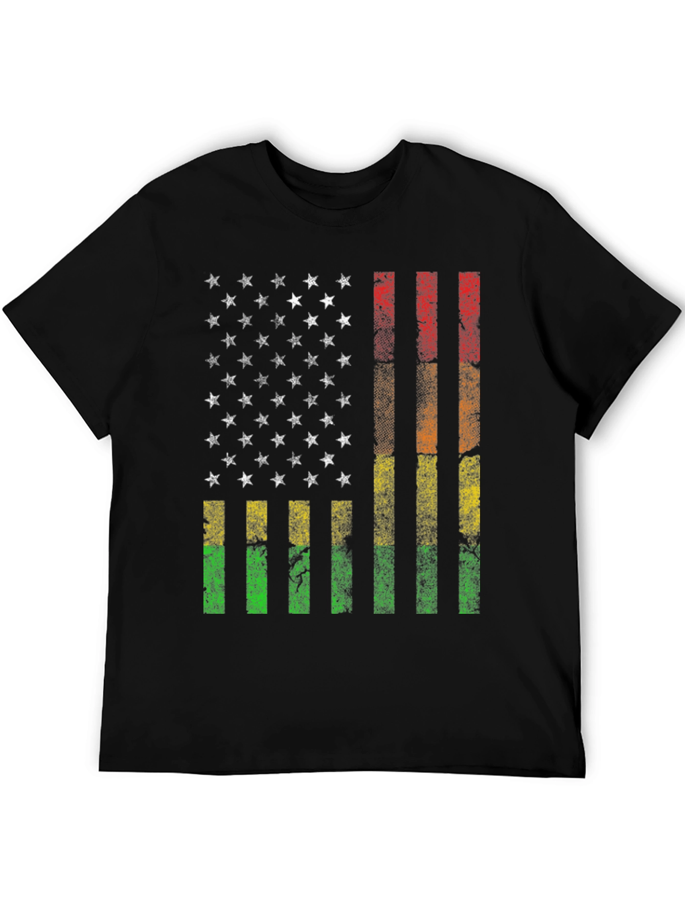 Distressed Pan-African American Flag T-Shirt