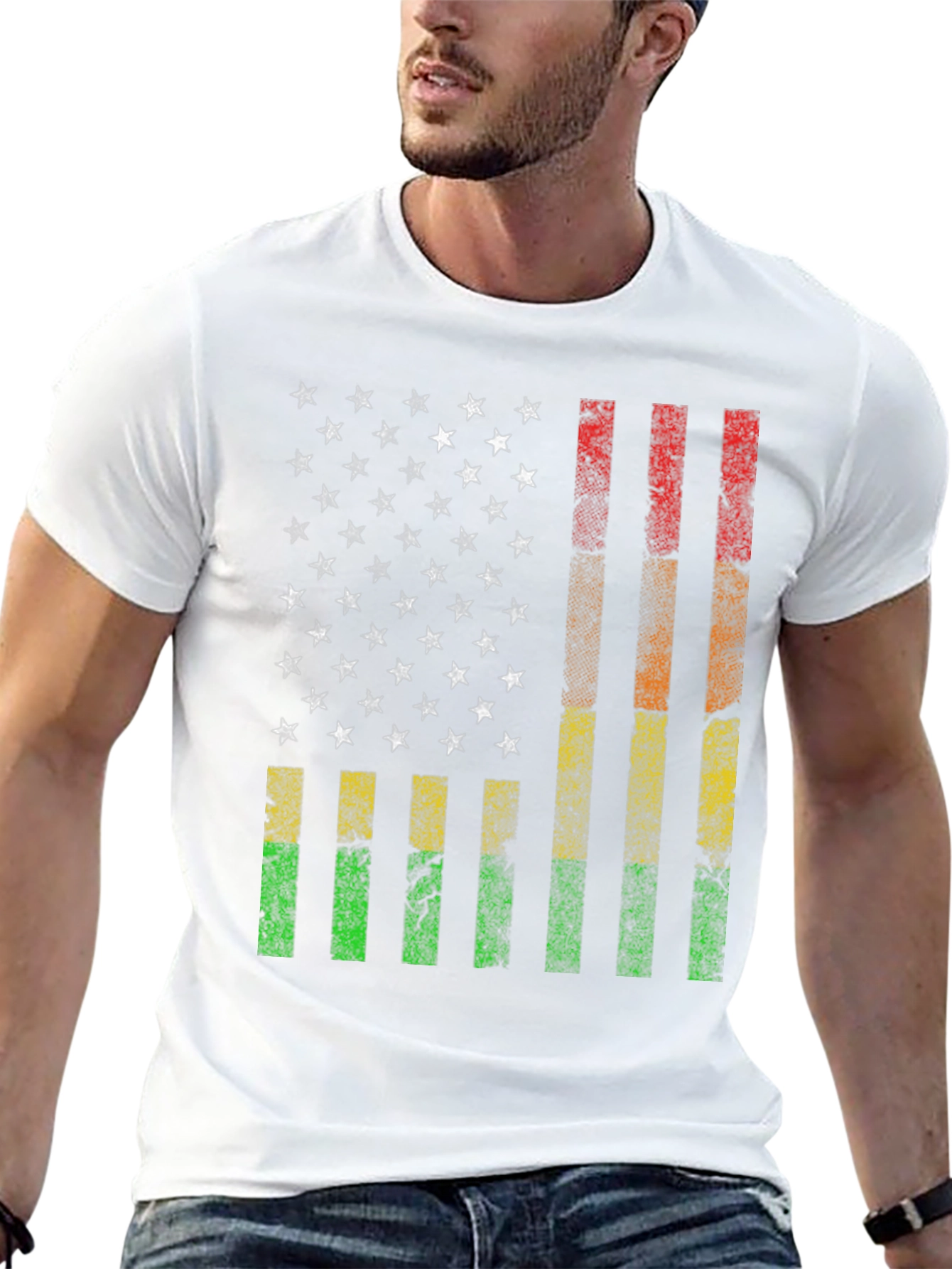 Distressed Pan-African American Flag T-Shirt