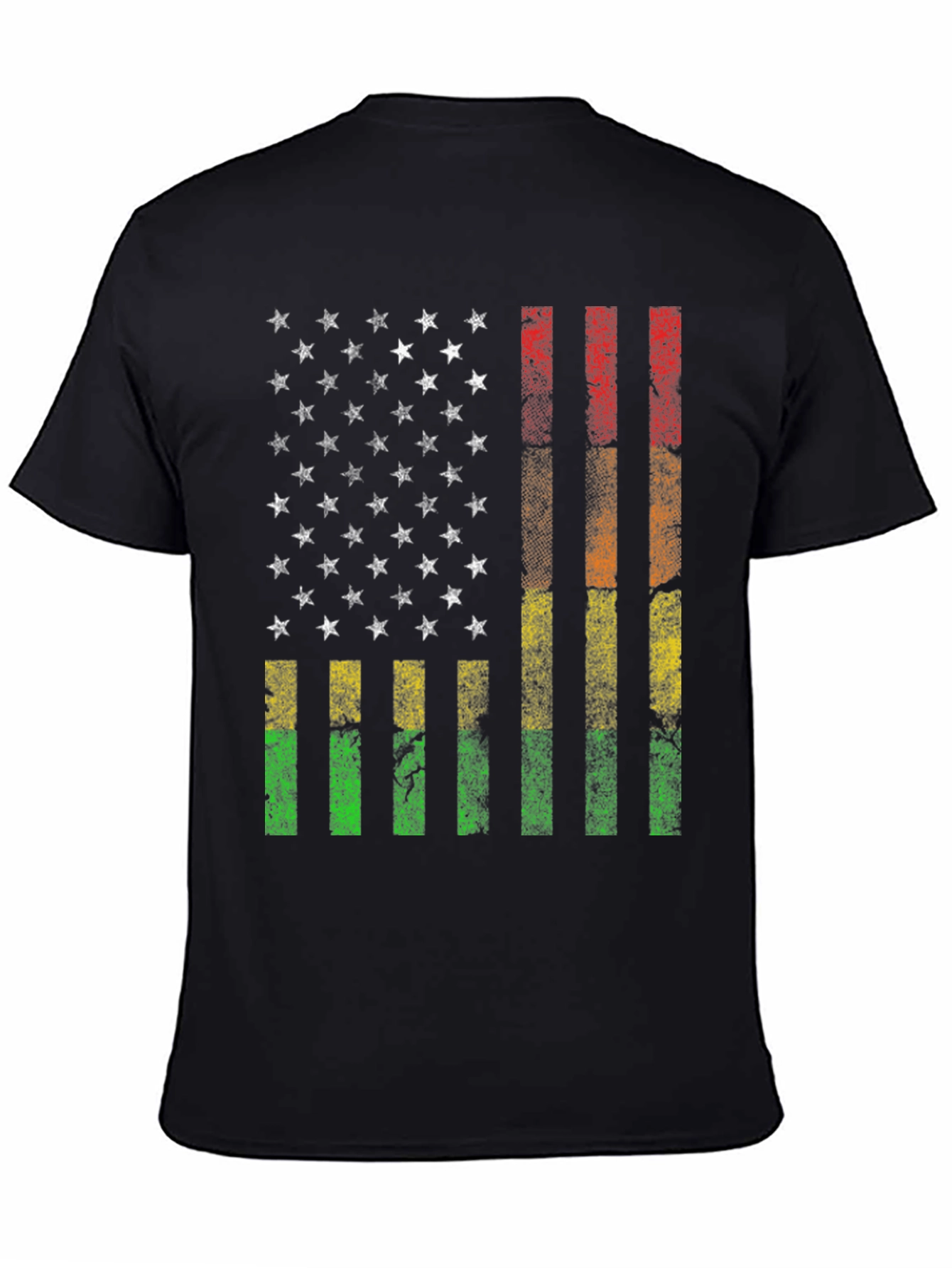 Distressed Pan-African American Flag T-Shirt