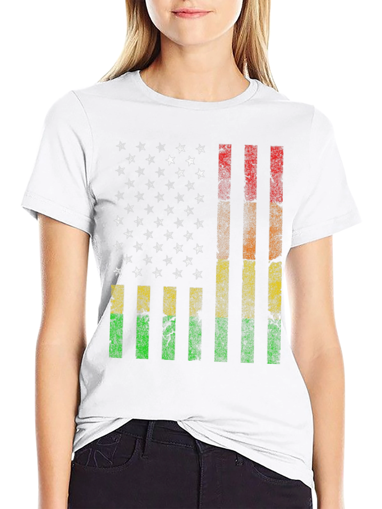 Distressed Pan-African American Flag T-Shirt
