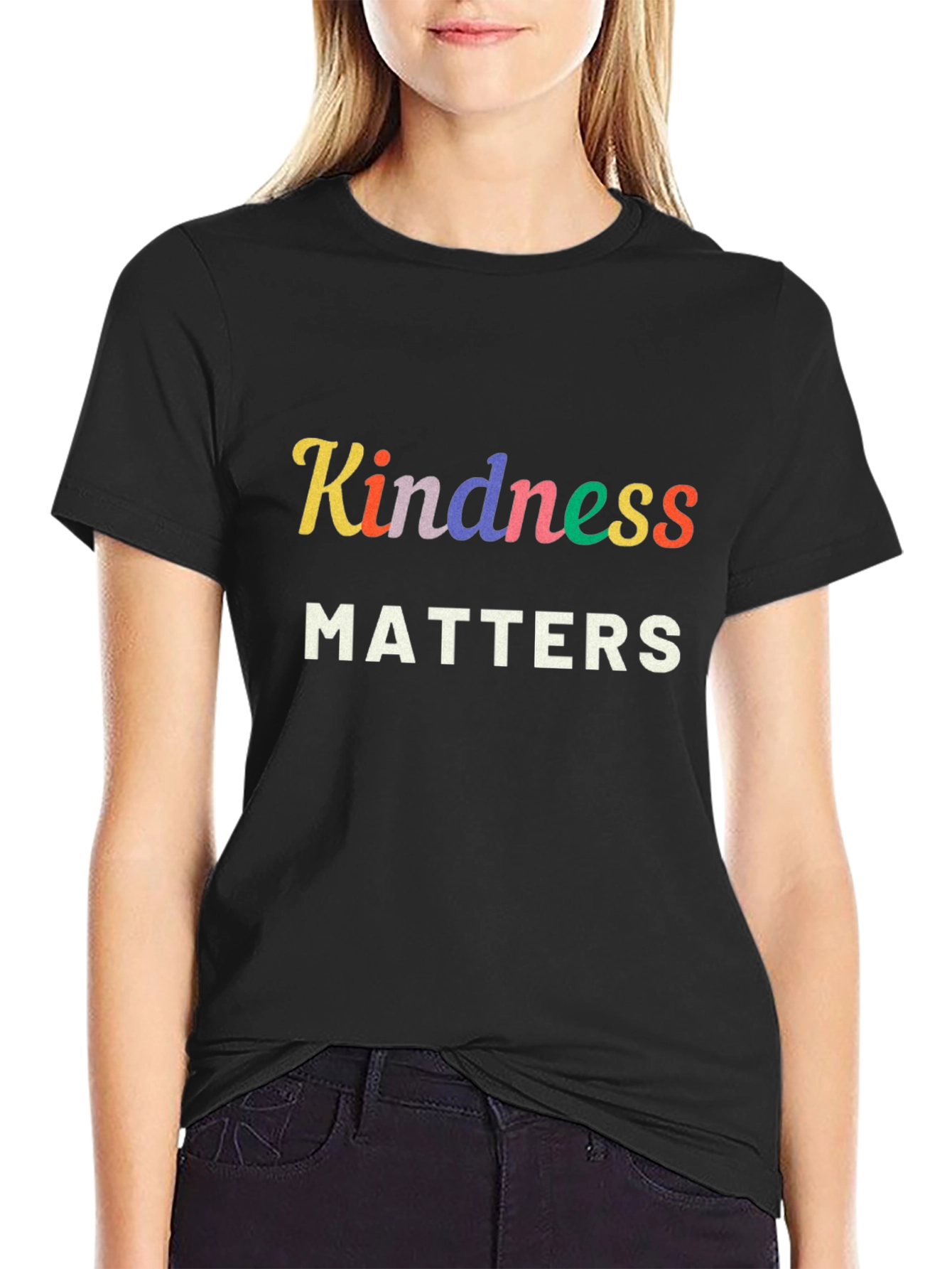 Kindness Matters Black Graphic T-Shirt