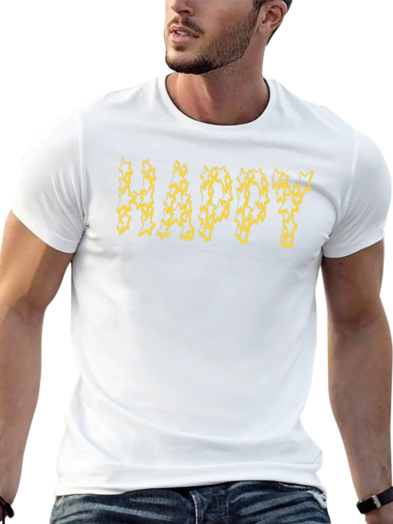 Happy Starry Black T-Shirt