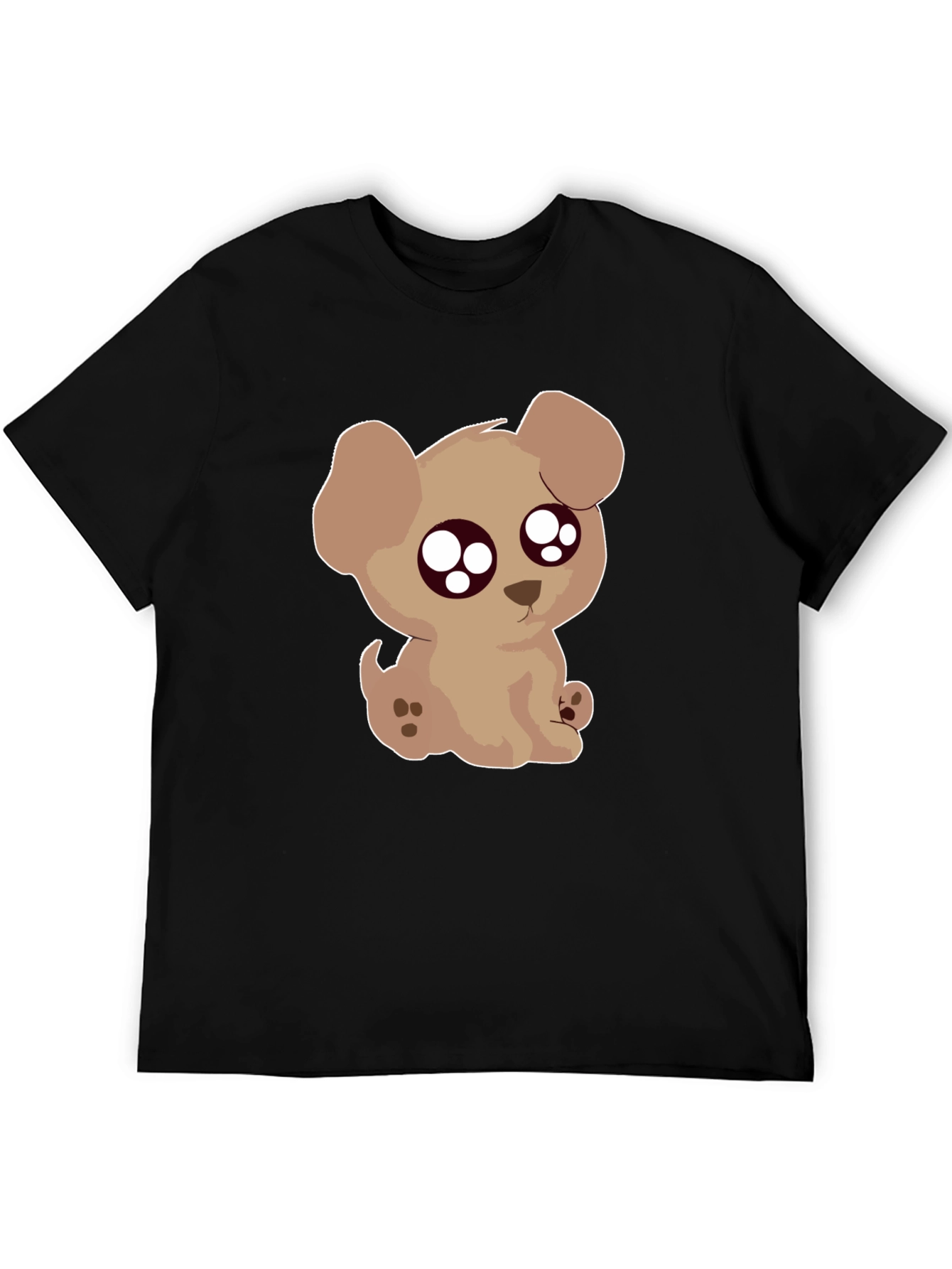 Cute Puppy Graphic Black T-Shirt