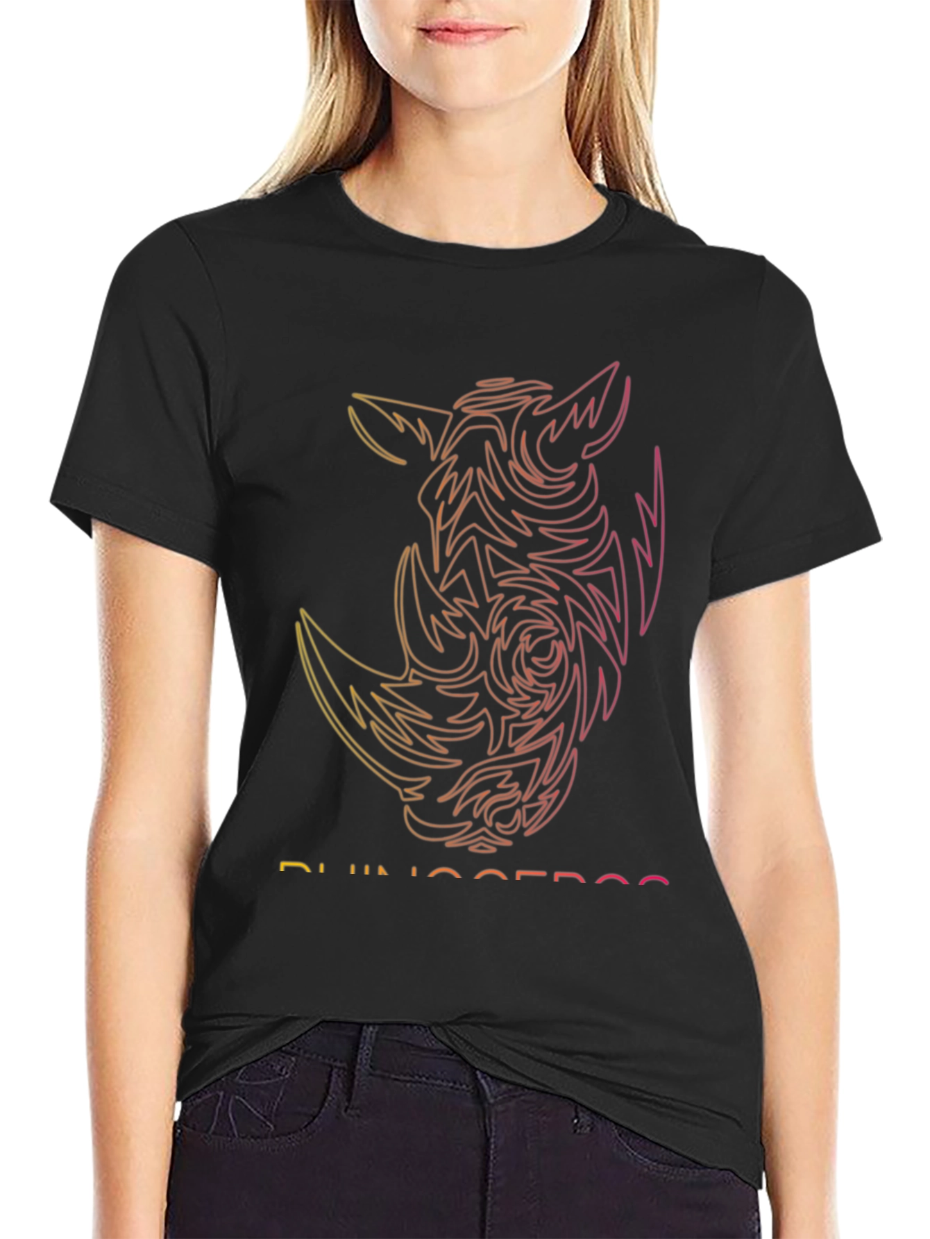 Rhinoceros Graphic Tee - Modern Gradient Design